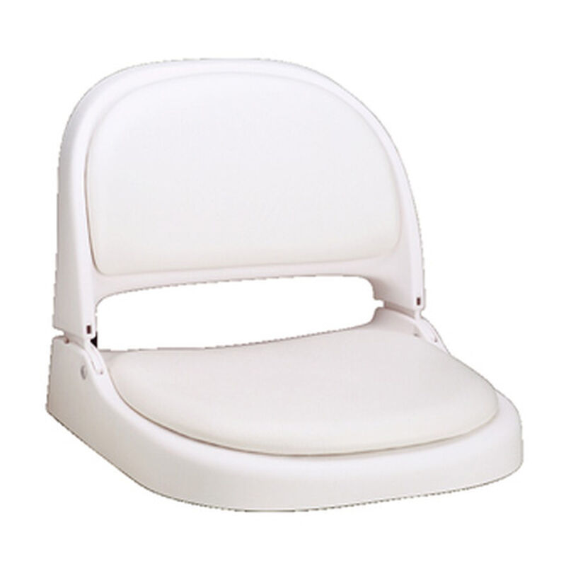 Attwood Proform White Fold-Down Boat Seat With White Vinyl image number 1