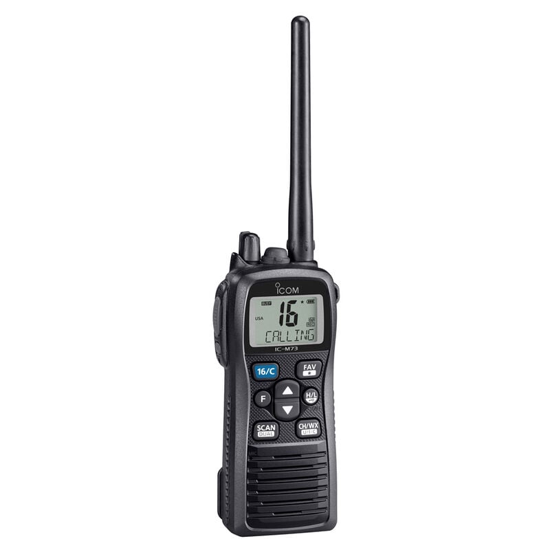 Icom M73 PLUS Handheld VHF Marine Radio w/ Active Noise Cancelling Voice Recording - 6W image number 1