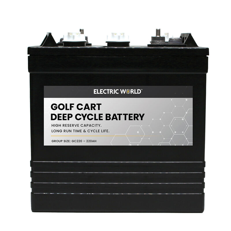 Electric World Golf Cart 6V Deep Cycle Battery, Group GC220 image number 2