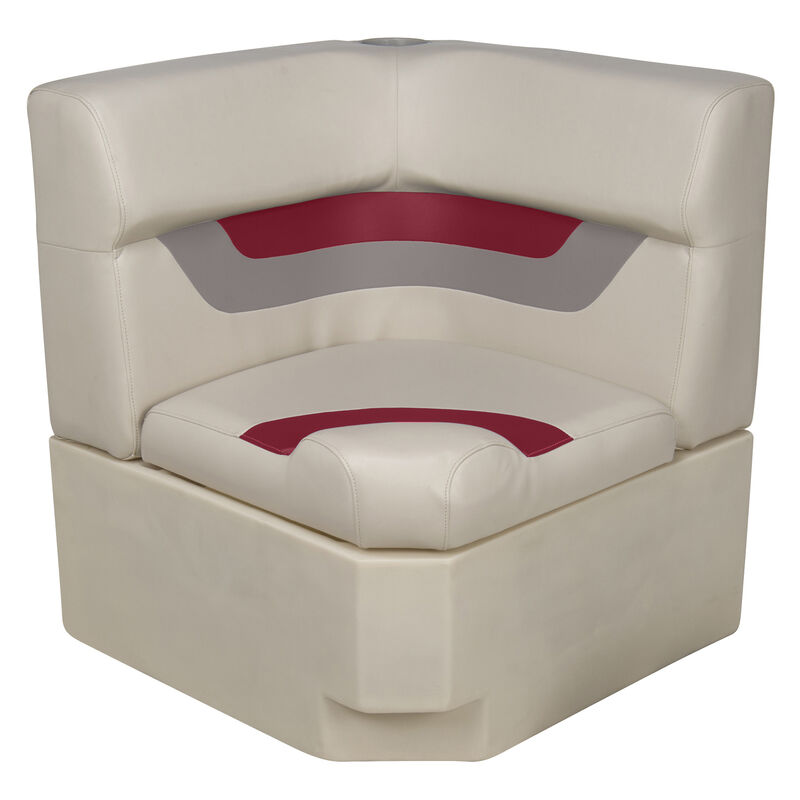 Toonmate Designer Pontoon Corner Section Seat - TOP ONLY - Platinum/Dark Red/Mocha image number 1