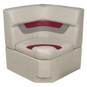 Toonmate Designer Pontoon Corner Section Seat - TOP ONLY - Platinum/Dark Red/Mocha