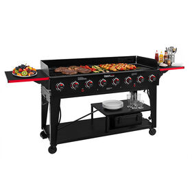 Royal Gourmet GB Series 8-Burner Gas Grill, Black/Red