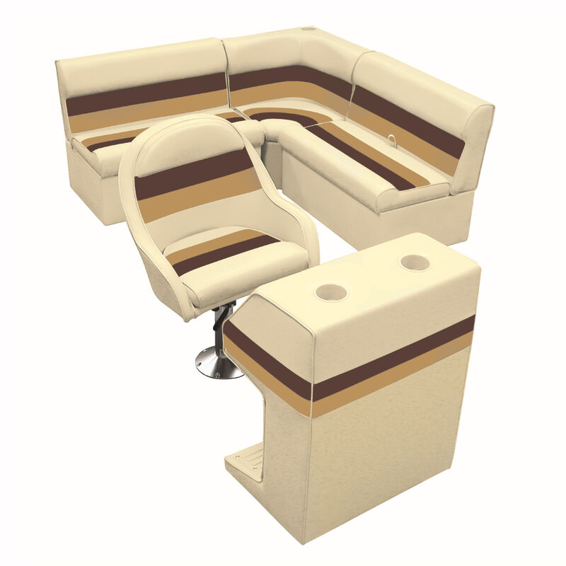 Deluxe Pontoon Furniture w/Classic Base - Rear Group Package D, Sand/Chestnt/Gld image number 1