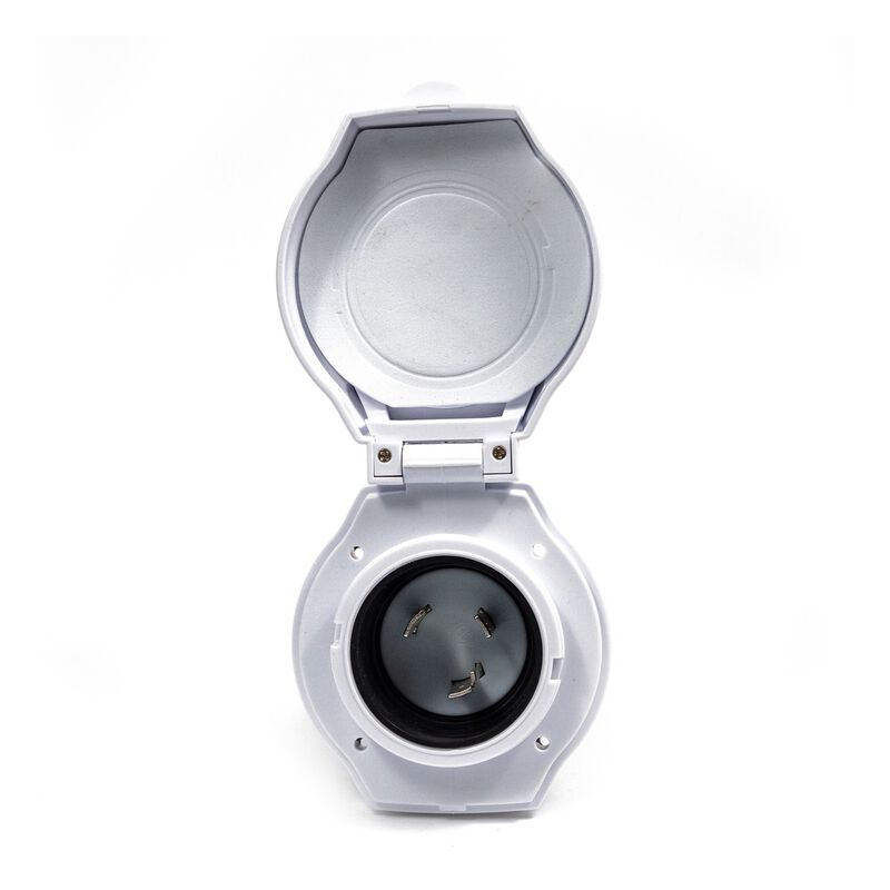Electric World 30A RV Inlet in White with LED image number 2