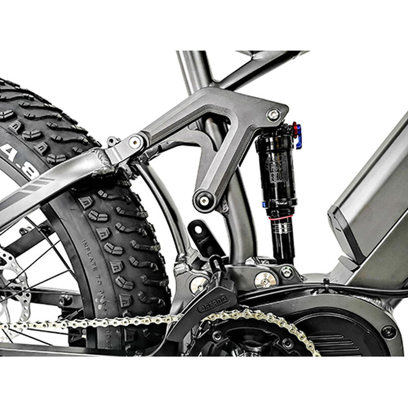 QuietKat Ridgerunner 1000-Watt Full-Suspension Electric Mountain Bike 17", Charcoal image number 7