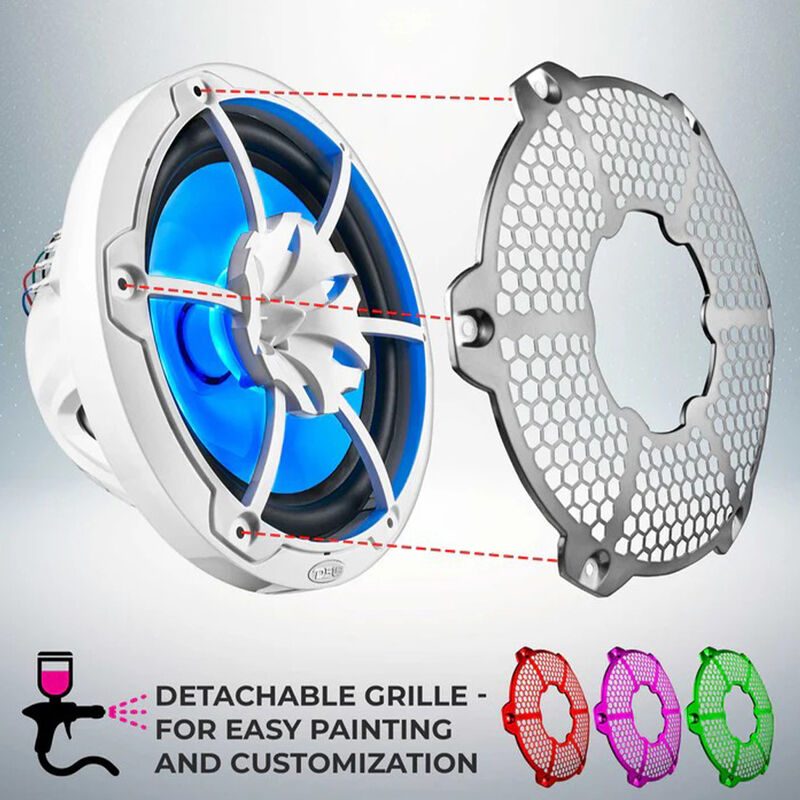 DS18 NXL-10 10" Two-Way Coaxial Marine Speakers with RGB LED Lights, Pair image number 2