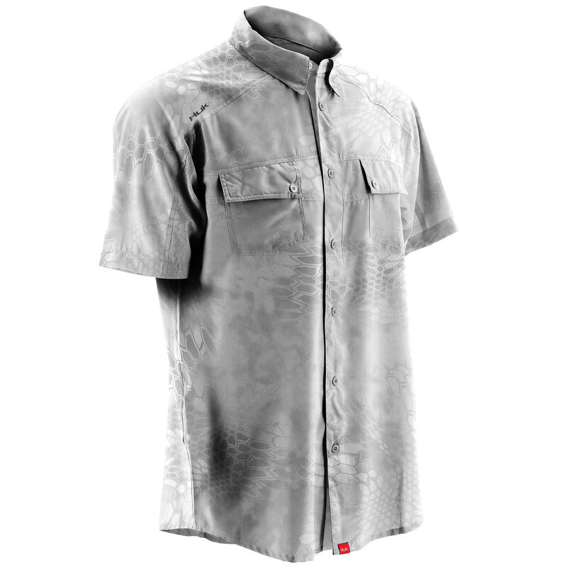 Huk Men's Next Level Kyrptek Short-Sleeve Woven Shirt image number 2