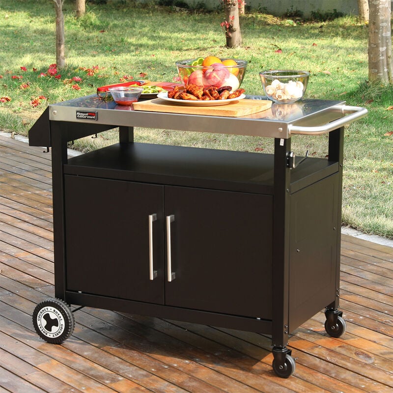 Royal Gourmet Movable Grill Prep Table with Storage image number 11
