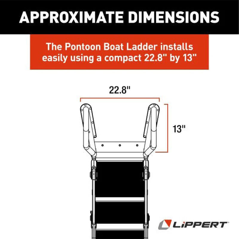 Lippert SureStep Free-Fit Pontoon Ladder, Black Handrails image number 4