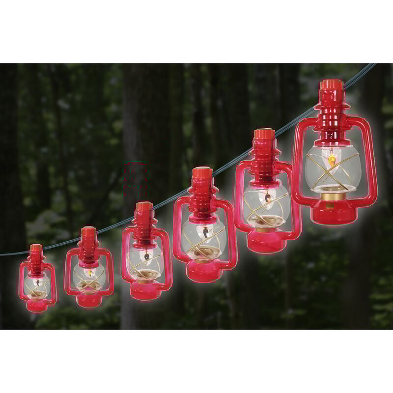 Red Lantern Lights, 10 Lights on 11&rsquo; Cord  image number 1