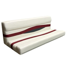 Horizon Manufacturing Elite Series 55" Pontoon Bench Seat Cushion Set Only -  White/Red/Charcoal