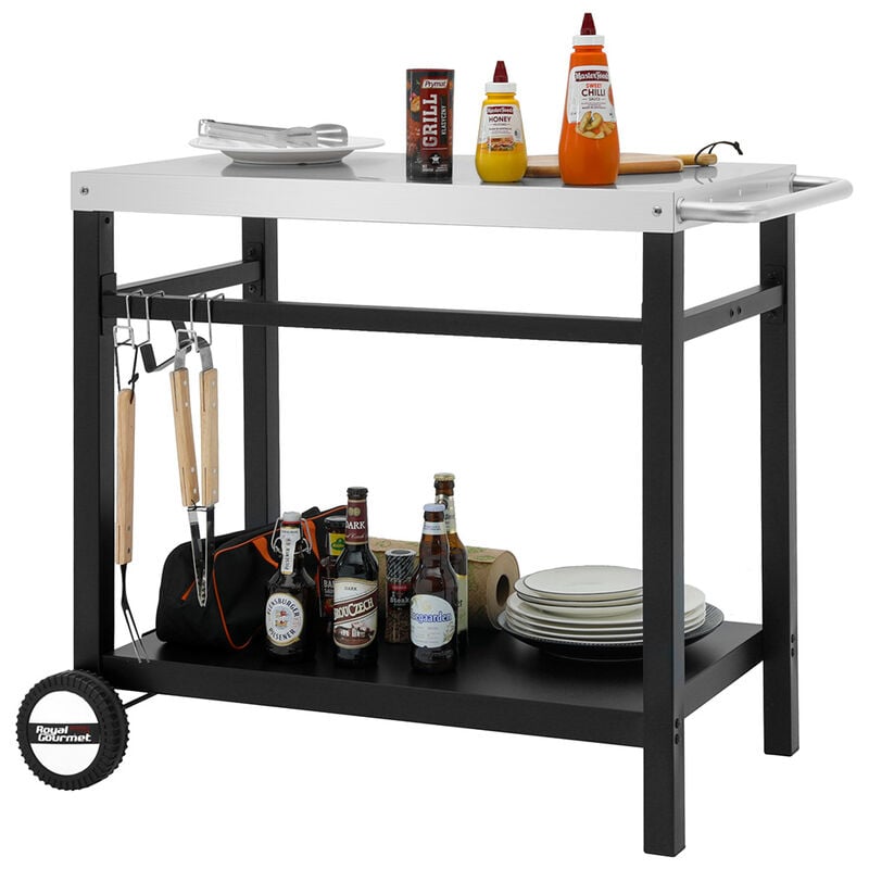 Royal Gourmet Double Shelf Movable Dining Cart w/ Handle - PC3401S