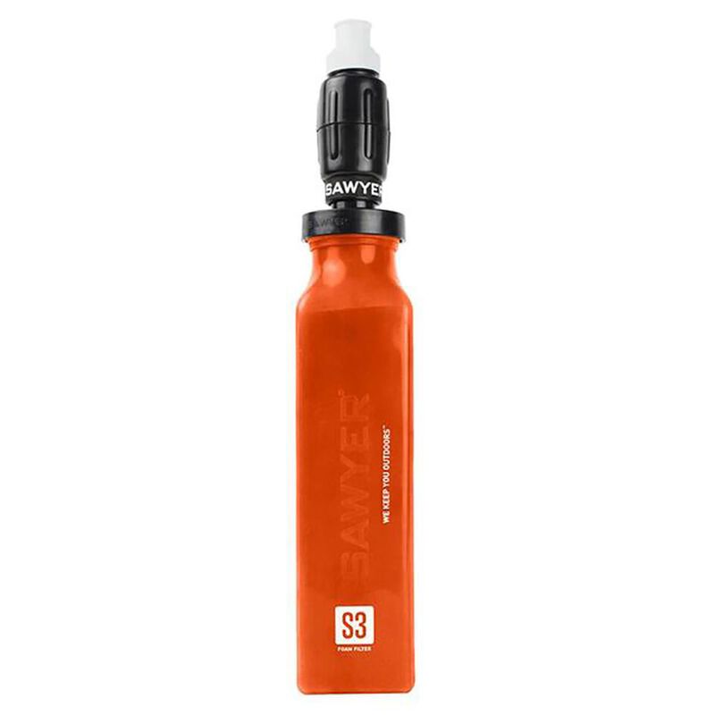 Sawyer Foam Water Filter and 20-oz. Orange Bottle image number 1