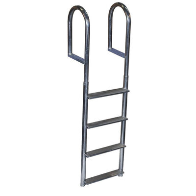 Dock Edge Fixed Wide-Step Aluminum Ladder, 4-Step