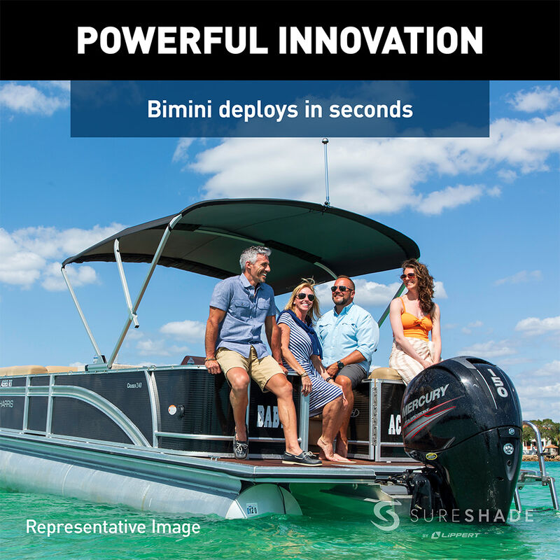 SureShade Pontoon Power Bimini Top, Clear Frame image number 3