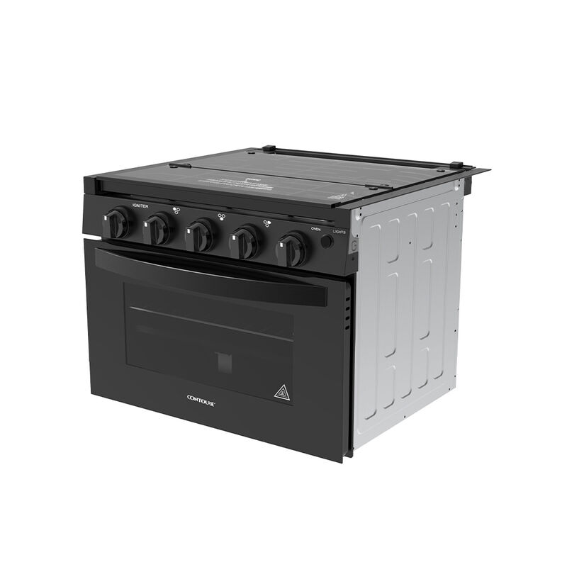 CONTOURE GR-17TCBB 17" 3-Burner Drop-In Gas Range, Black image number 5