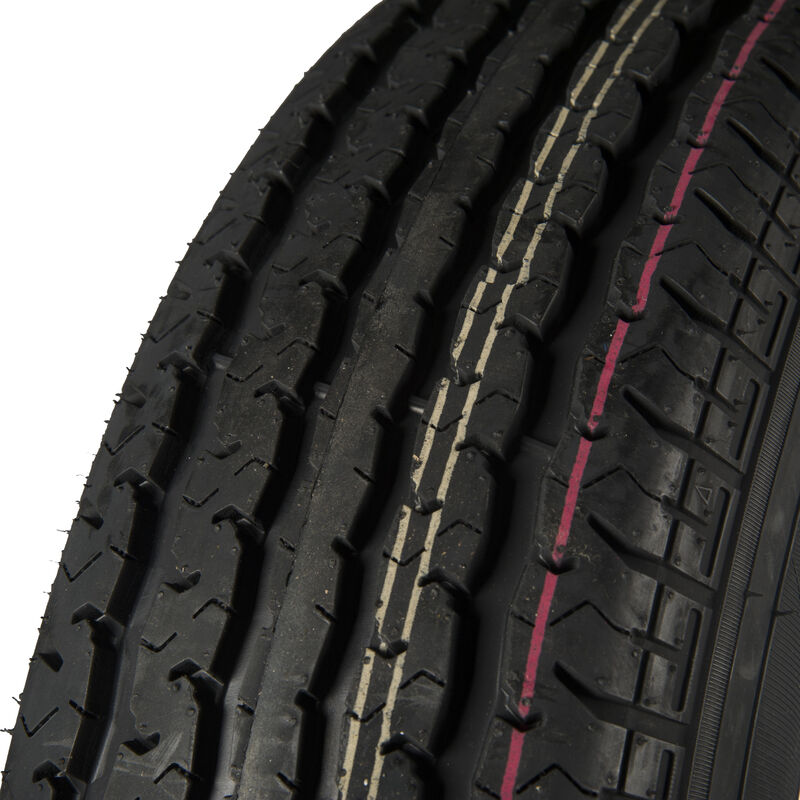 Trailer King II ST215/75 R 14 Radial Trailer Tire, 5-Lug Aluminum Black Star Rim image number 2