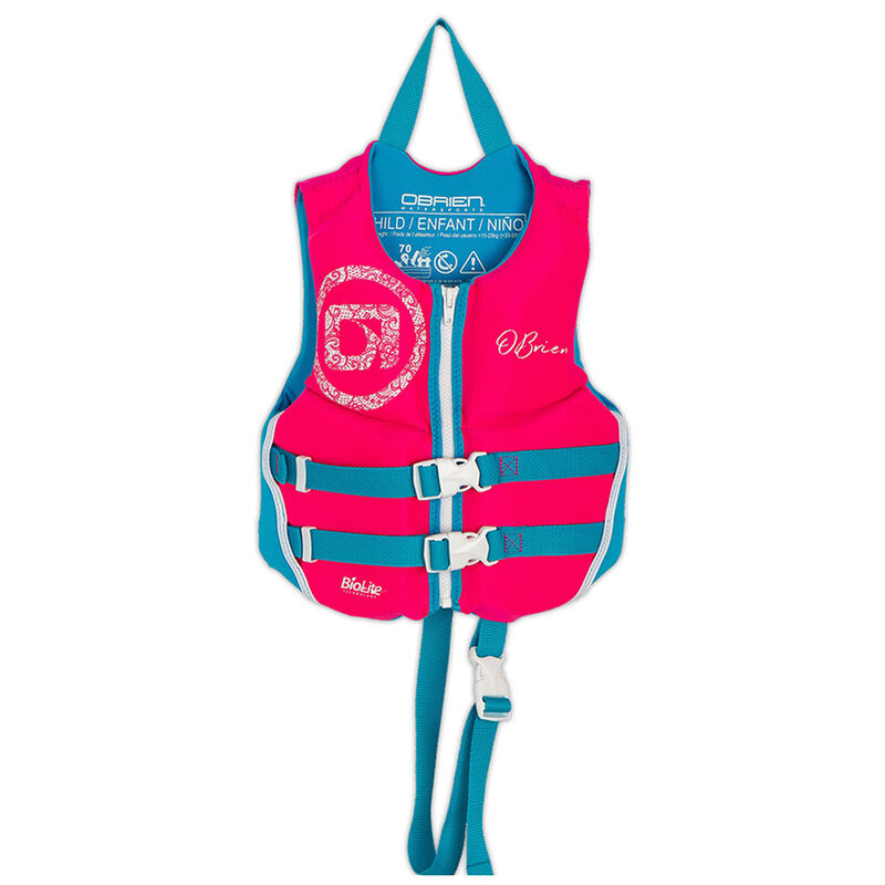 O'Brien Traditional Child CGA Life Jacket Pink/Aqua