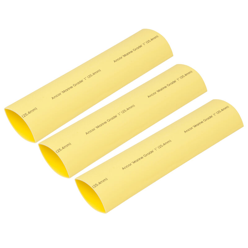 Ancor Adhesive-Lined Heat Shrink Tubing, 2 - 4/0 AWG, 6" L, 3-Pk., Yellow image number 1