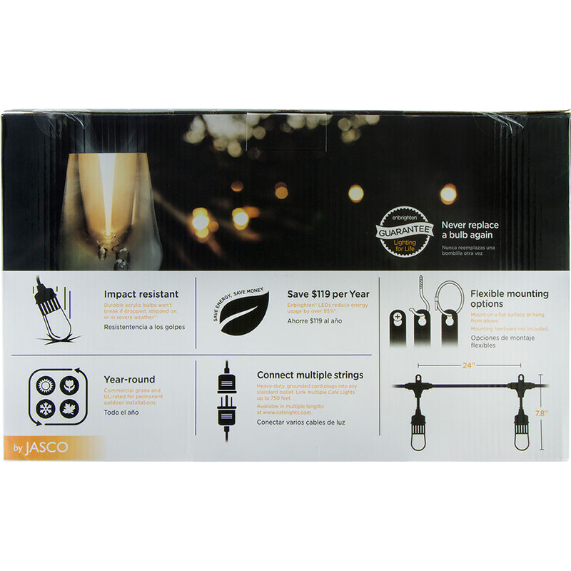 Enbrighten Vintage LED Cafe String Lights, 48' image number 10