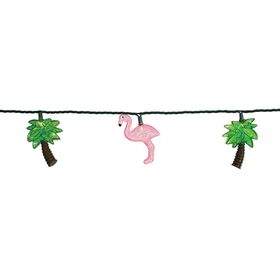 Flamingo & Palm Tree Mini Light Set, 10 Lights, 8 1/2&rsquo; Cord