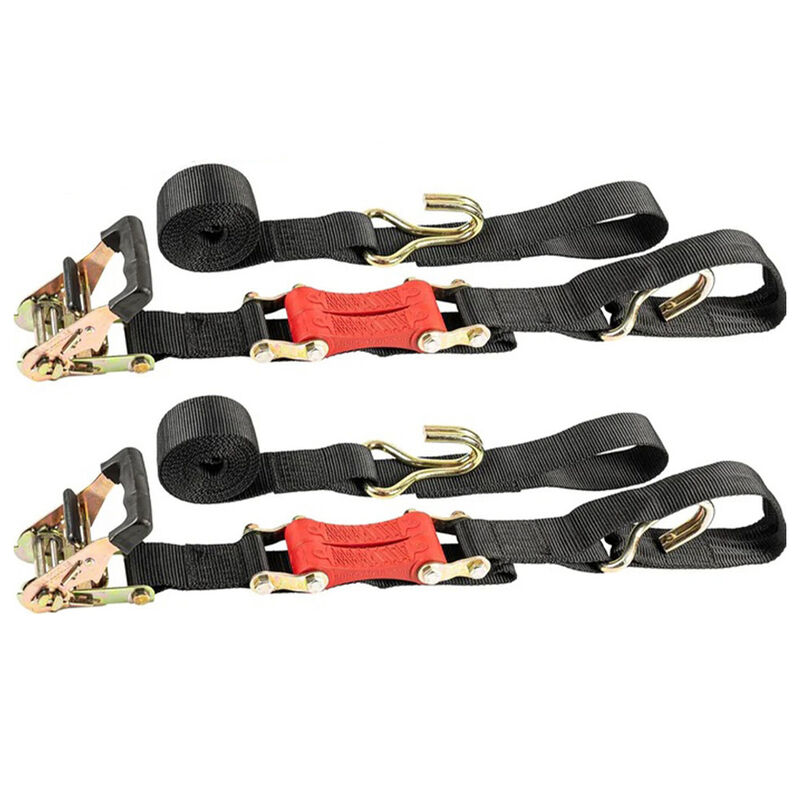 The Perfect Bungee 18' x 2" ShockStrap Ratchet Strap with Wire Hooks, 2-Pack