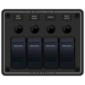 Blue Sea Water-Resistant Contura Circuit Breaker Panel - 4-Position Horizontal