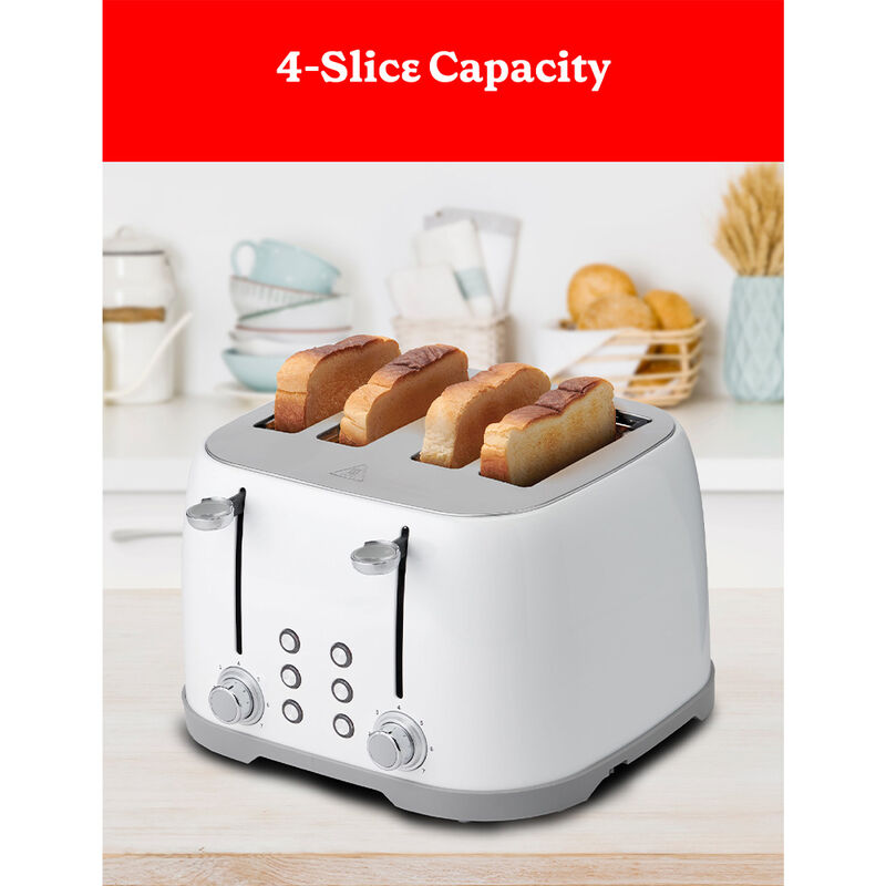 Betty Crocker 4-Slice Toaster, White image number 6
