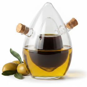 Art and Cook Glass Oil and Vinegar Double Bottle, 2-in-1