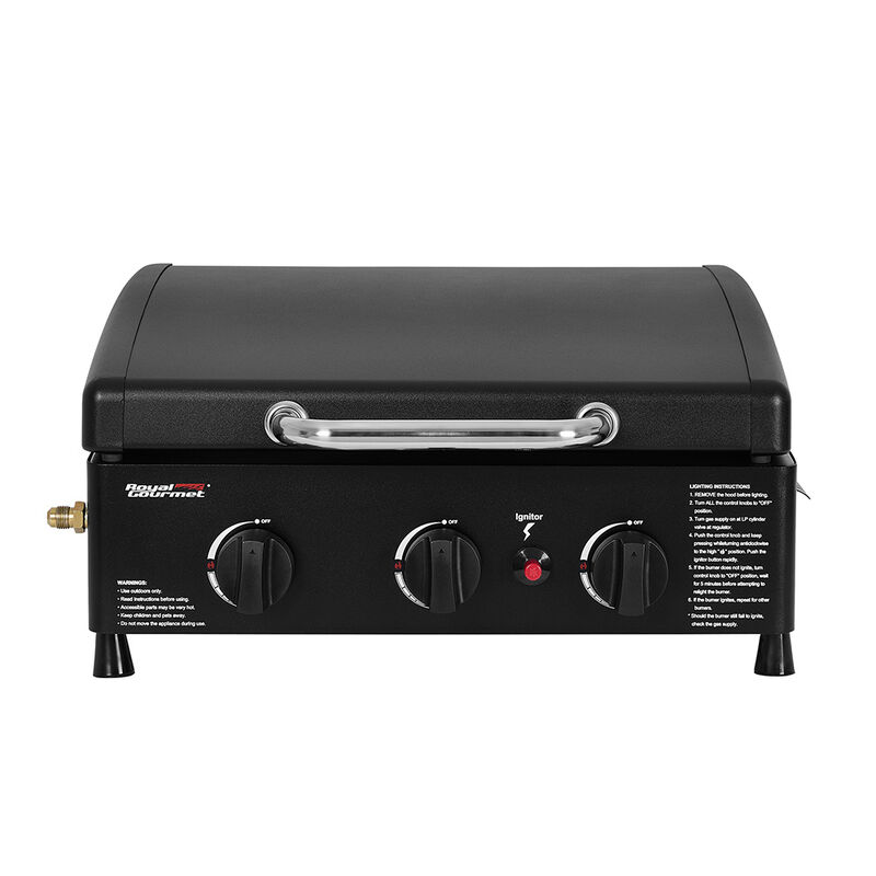 Royal Gourmet PD1503H Portable 3-Burner Propane Griddle with Hood image number 8