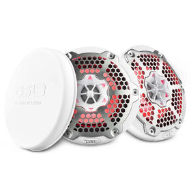 DS18 NXL-6M 6.5" Two-Way Coaxial Marine Speakers with RGB LED Lights, Pair