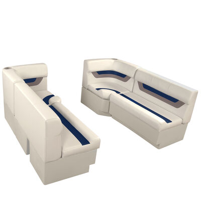 Designer Pontoon Furniture - 61" Front Seat Package, Platinum/Midnight/Mocha