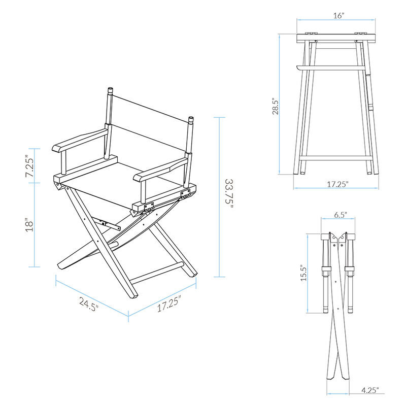 American Trails Extra-Wide Director's Chair, Mission Oak Frame, Navy image number 5