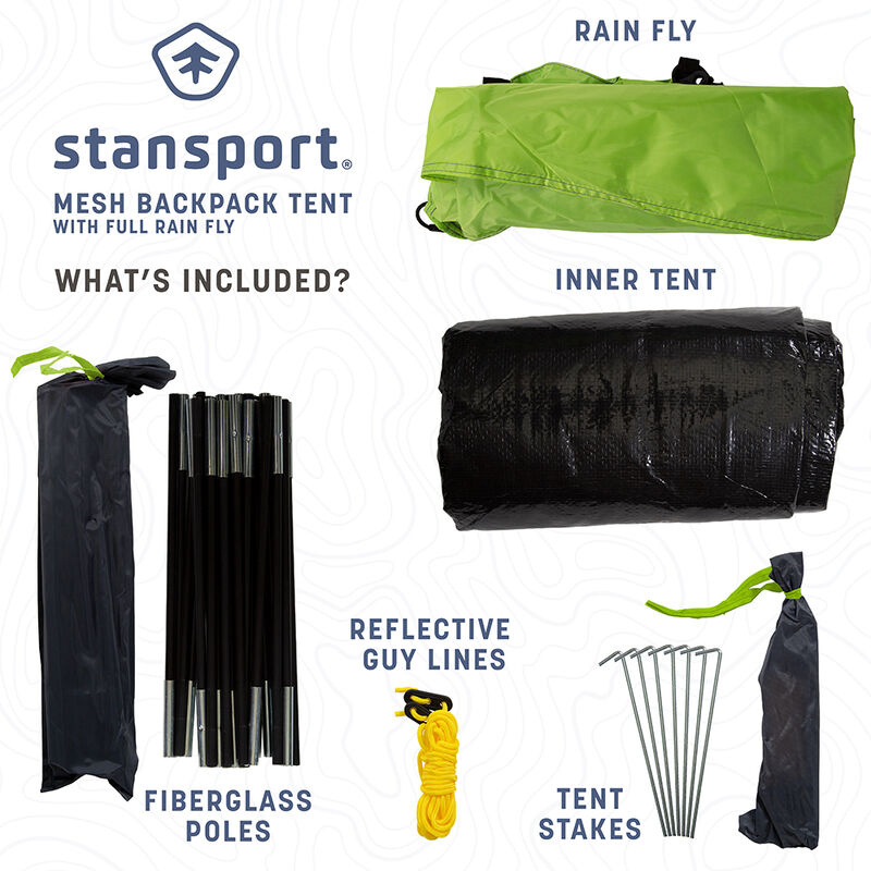 Stansport Starlite I Mesh Backpack Tent with Full Rain Fly image number 7