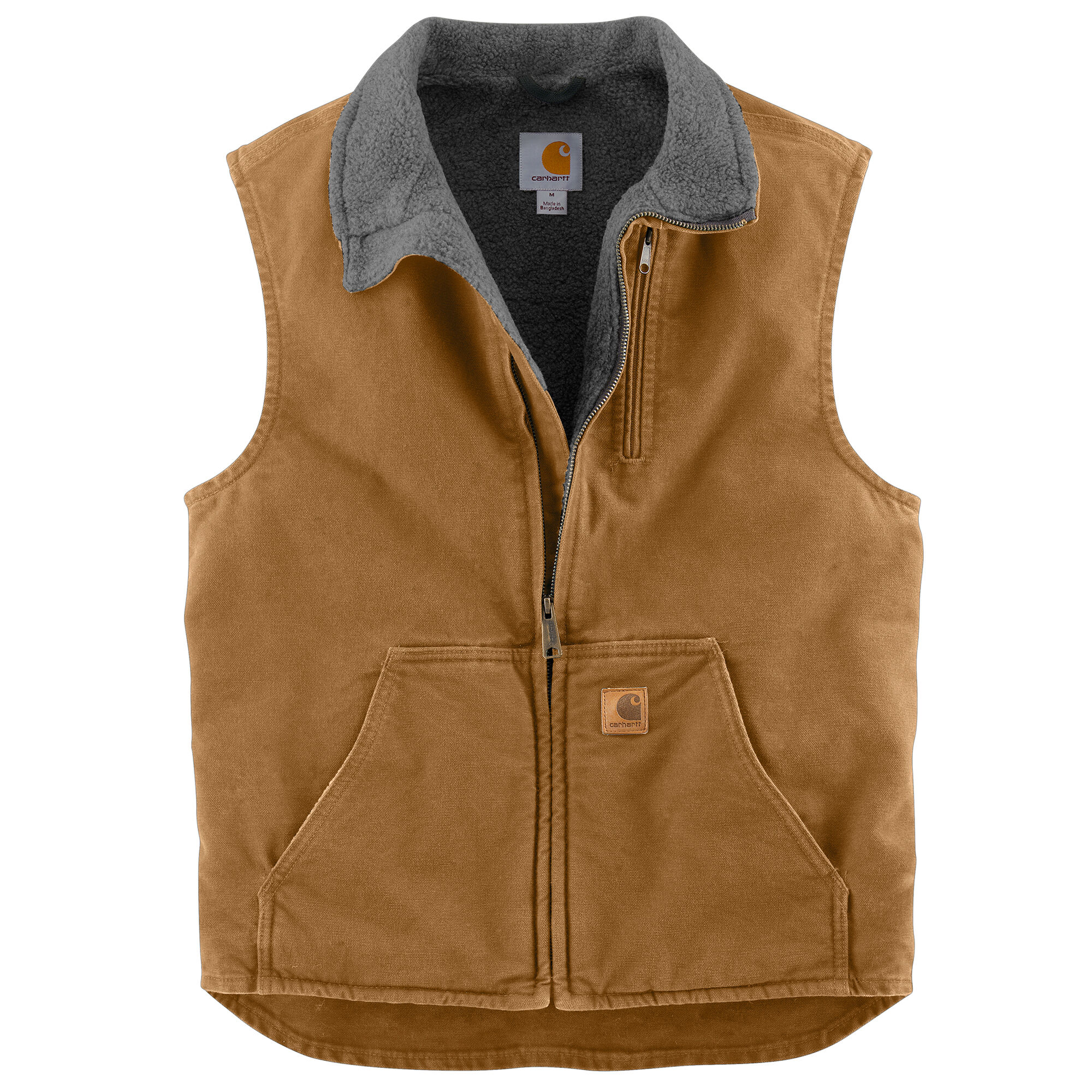 Carhartt Men's Sandstone Sherpa-Lined Mock-Neck Vest
