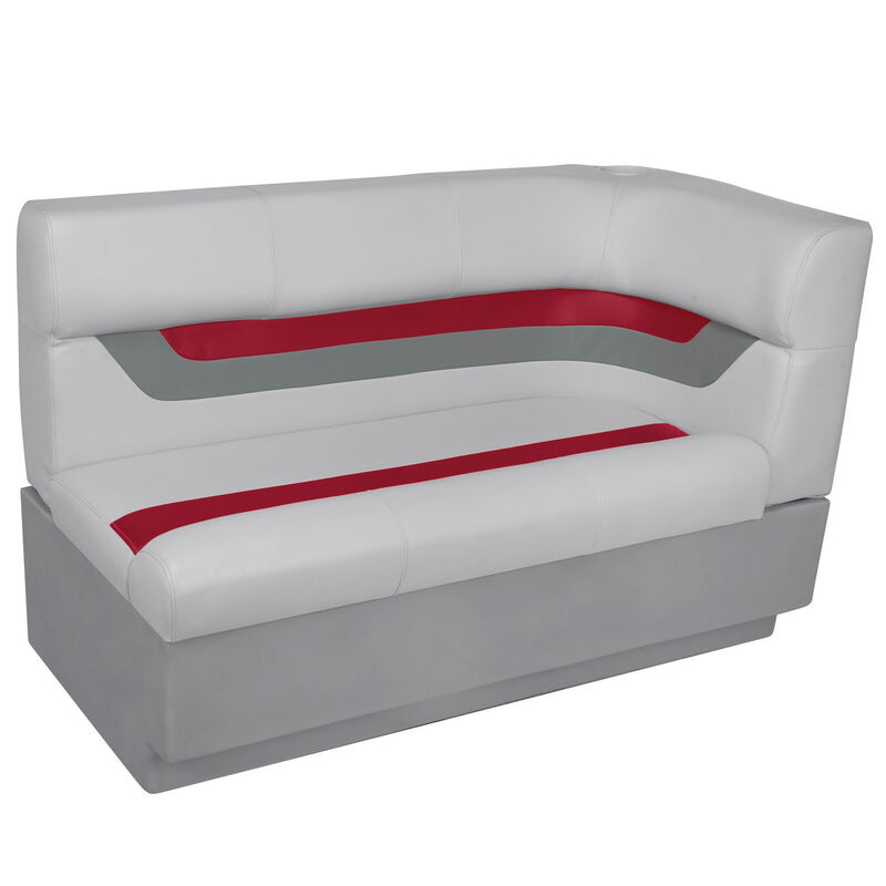 Toonmate Designer Pontoon Left-Side Corner Couch - TOP ONLY - Sky Gray/Dark Red image number 1