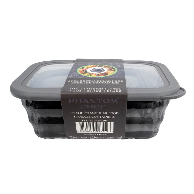 Phantom Chef 6-Piece Rectangle Hammered Container Set image number 9