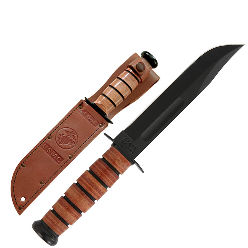 KA-BAR USMC Straight-Edge Fixed-Blade Knife image number 1