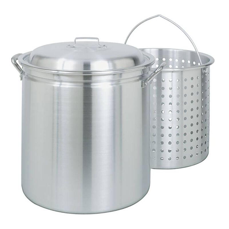 Bayou Classic® 60-qt Aluminum Stockpot with Lid and Basket image number 1
