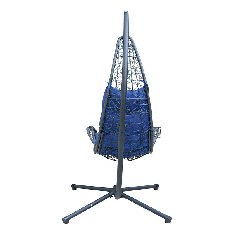 Algoma Cushioned Rattan Wicker Hanging Chair with Stand image number 4