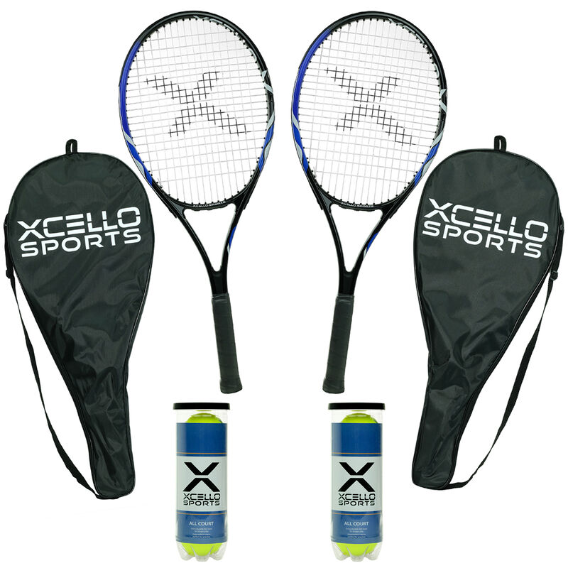 Xcello Sports Tennis Racket Set, Blue/Black image number 1