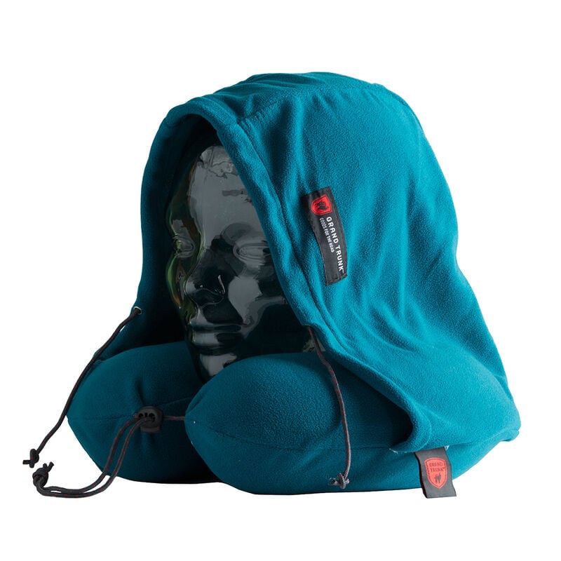 Grand Trunk Blackout Hooded Travel Neck Pillow, Peacock Green image number 1