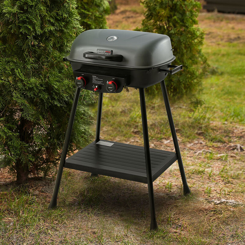 Royal Gourmet Portable 2-Burner Gas Grill w/ Stand & Shelf image number 4