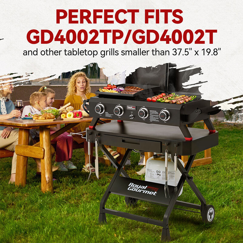 Royal Gourmet Collapsible Grill Stand w/ Folding Cart Trolley image number 5