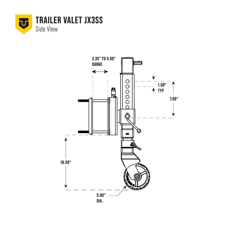 Trailer Valet JX3-SS 3,000-lb. Side-Mount Drill Jack image number 6