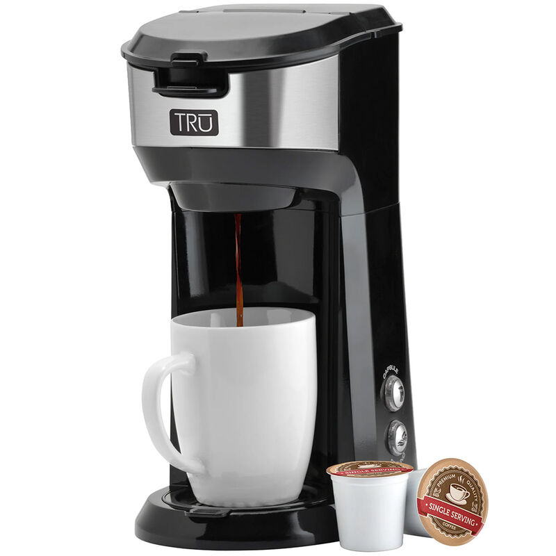 TRU Single Serve Dual Brew Coffee Maker w/ Stainless Accent