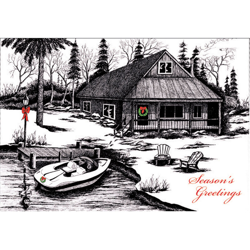 Personalized Lakeside Holiday Christmas Cards image number 1