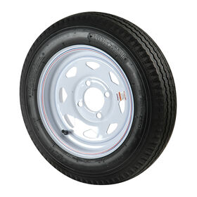 C.E. Smith 5.30 x 12 Bias Trailer Tire With 4-Lug White Spoke Rim