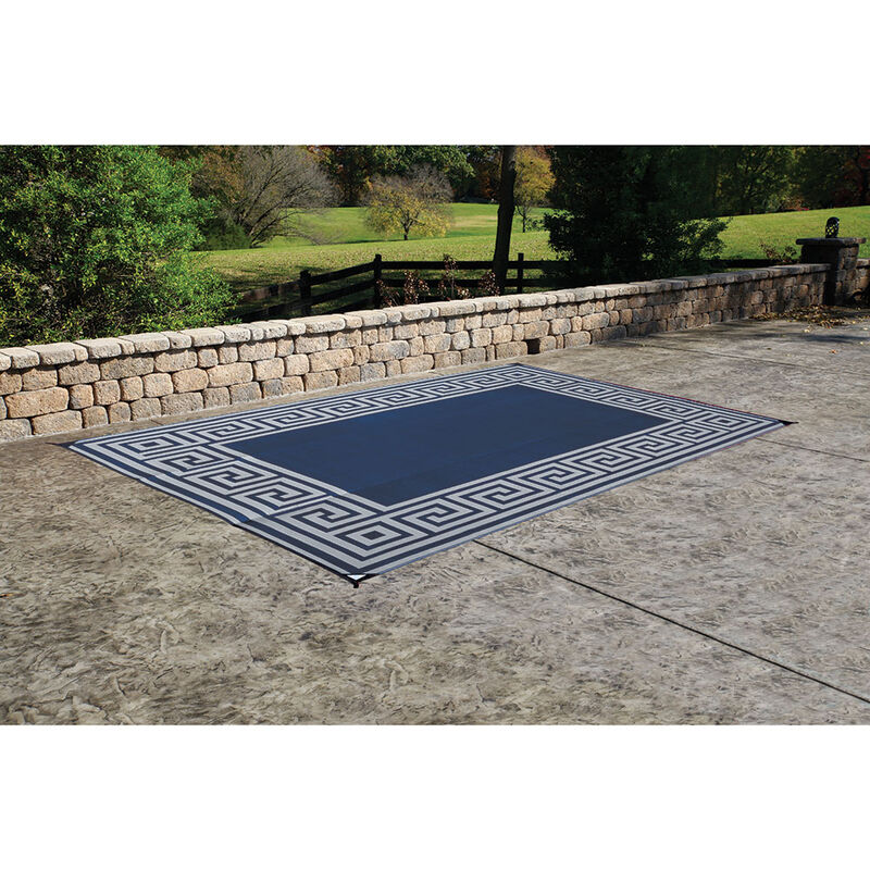 Greek Key Mats, 6&rsquo; x 9&rsquo; Navy/Gray  image number 6