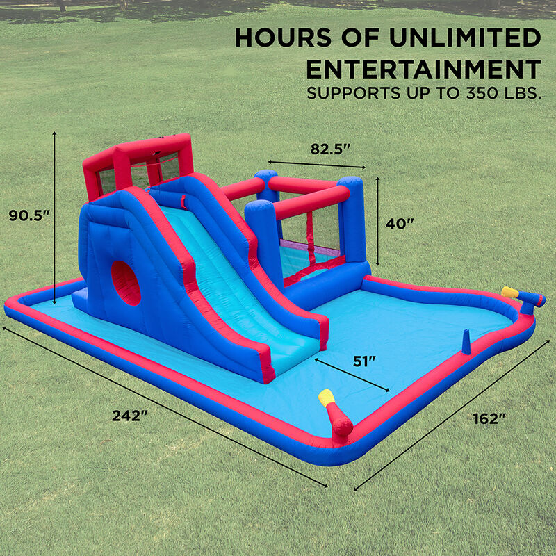 Sunny & Fun Inflatable Water Park with Slide and Bounce House image number 2